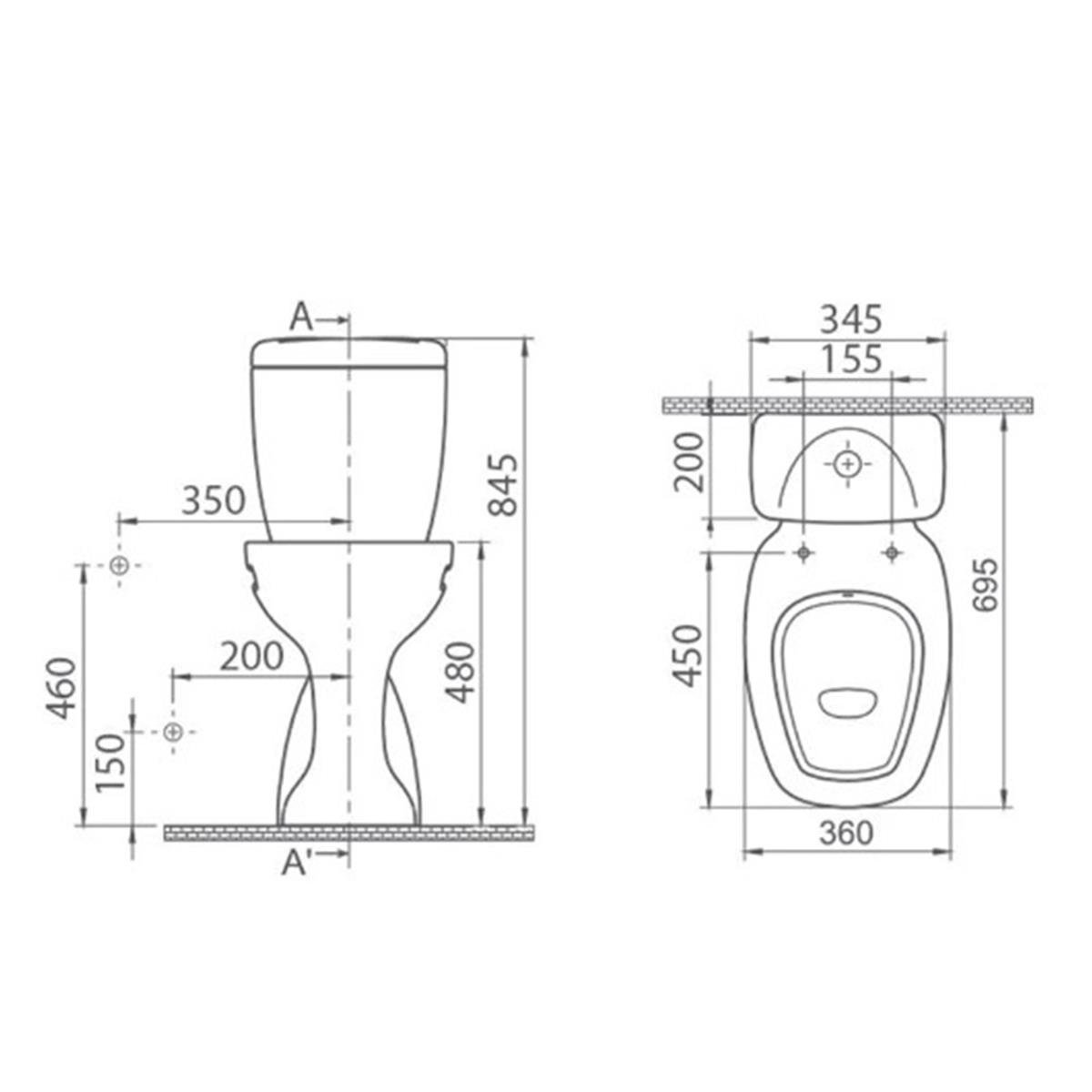 Turkuaz Bedensel Engelli Lila Klozet Takımı Set018016 küçük görsel