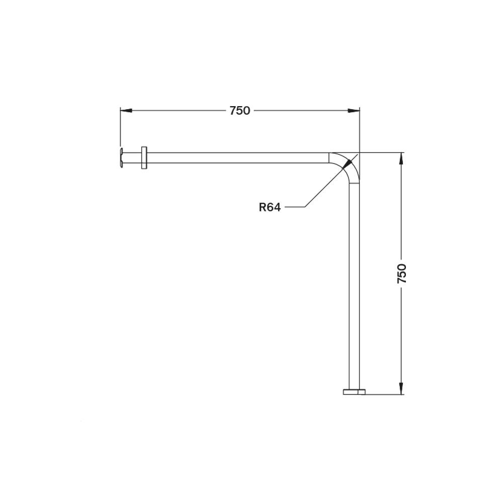 Maxiflow Yerden Duvara Tutunma Barı Ø32 Ss304 13581 küçük görsel