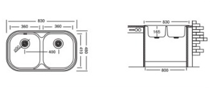 Krom Eviye Bianca 193 48x83cm (sifon Dahil) EX-193 küçük görsel