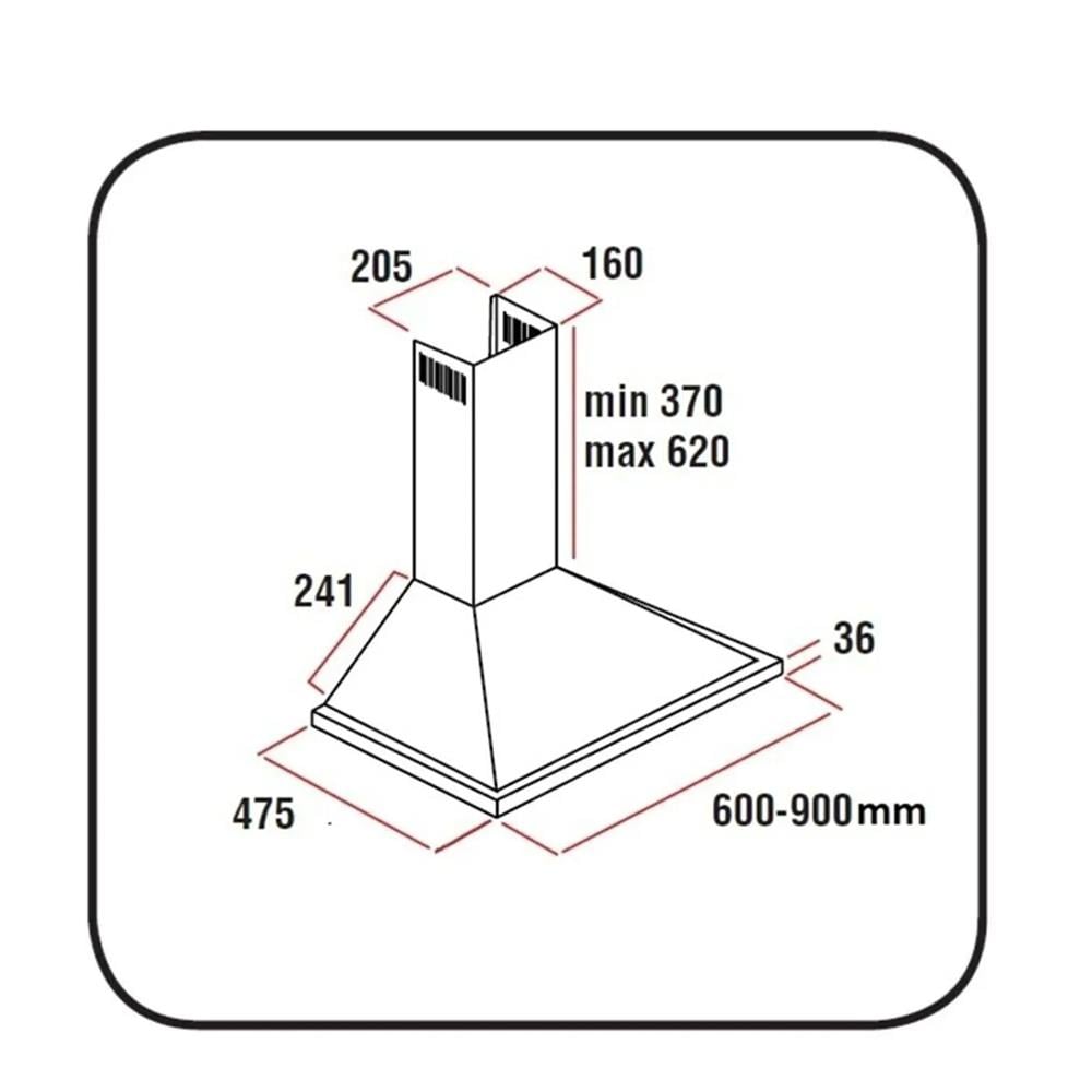 White Daisy Gusto İnox 60 Cm Piramit Davlumbaz küçük görsel