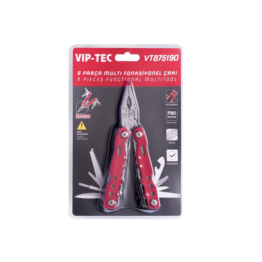 Vip-Tec 9 Parça Multi Fonksiyonel Çakı Pense Seti Vt875190 küçük görsel