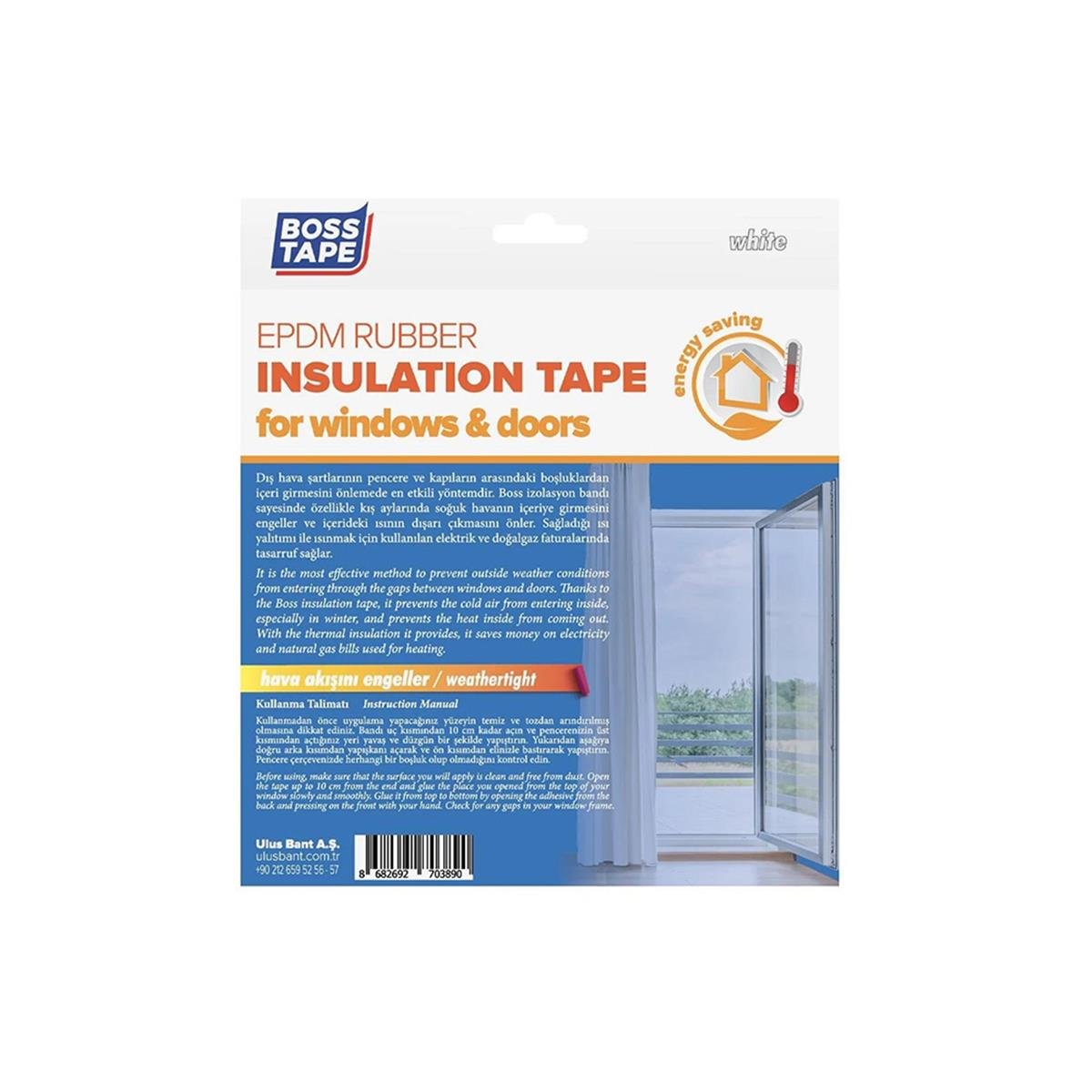 Boss Tape Kapı ve Pencere Epdm İzolasyon Bandı Siyah 15mmx5mt küçük görsel