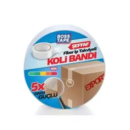 Boss Tape İp Takviyeli Çok Güçlü Koli Bandı 45mmx25mt görseli