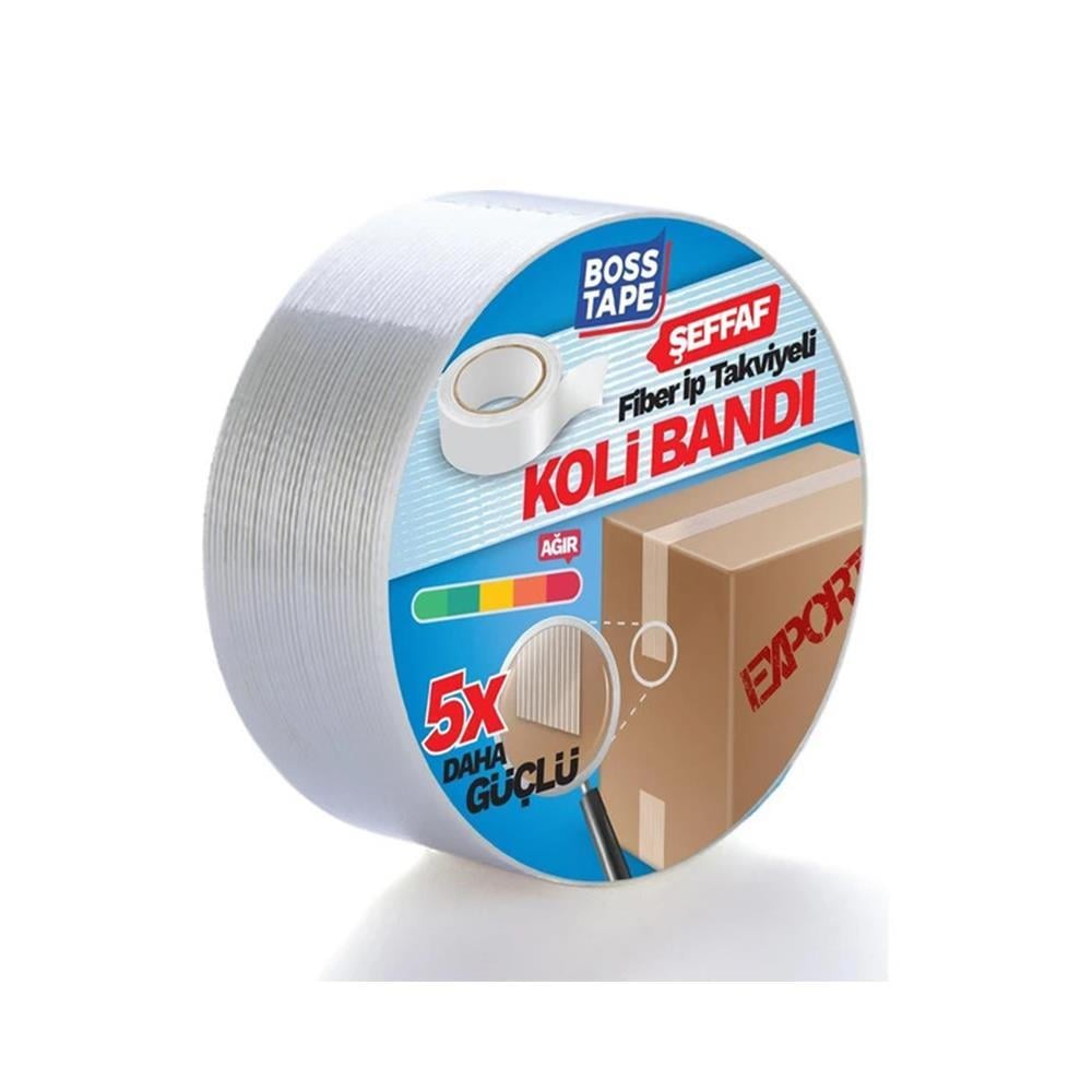 Boss Tape İp Takviyeli Çok Güçlü Koli Bandı 45mmx25mt küçük görsel
