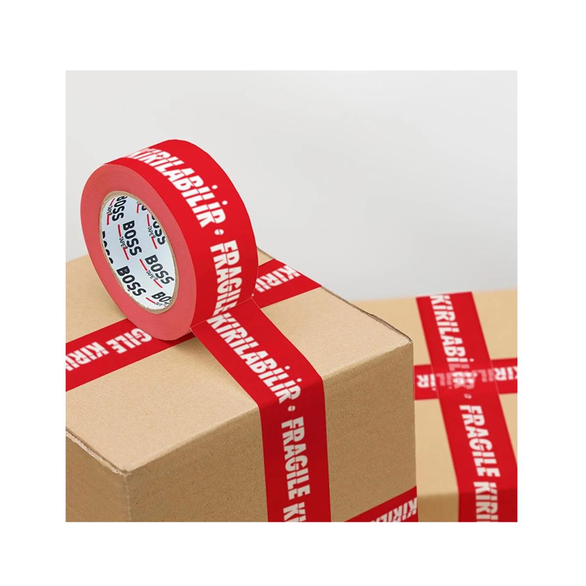 Boss Tape Kırılabilir Yazılı Koli Bandı 50mmx66mt küçük görsel
