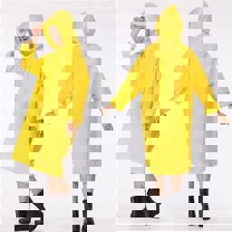 Pvc Eva Yağmurluk Pardesü Sarı 0.13MM (Unisex) görseli