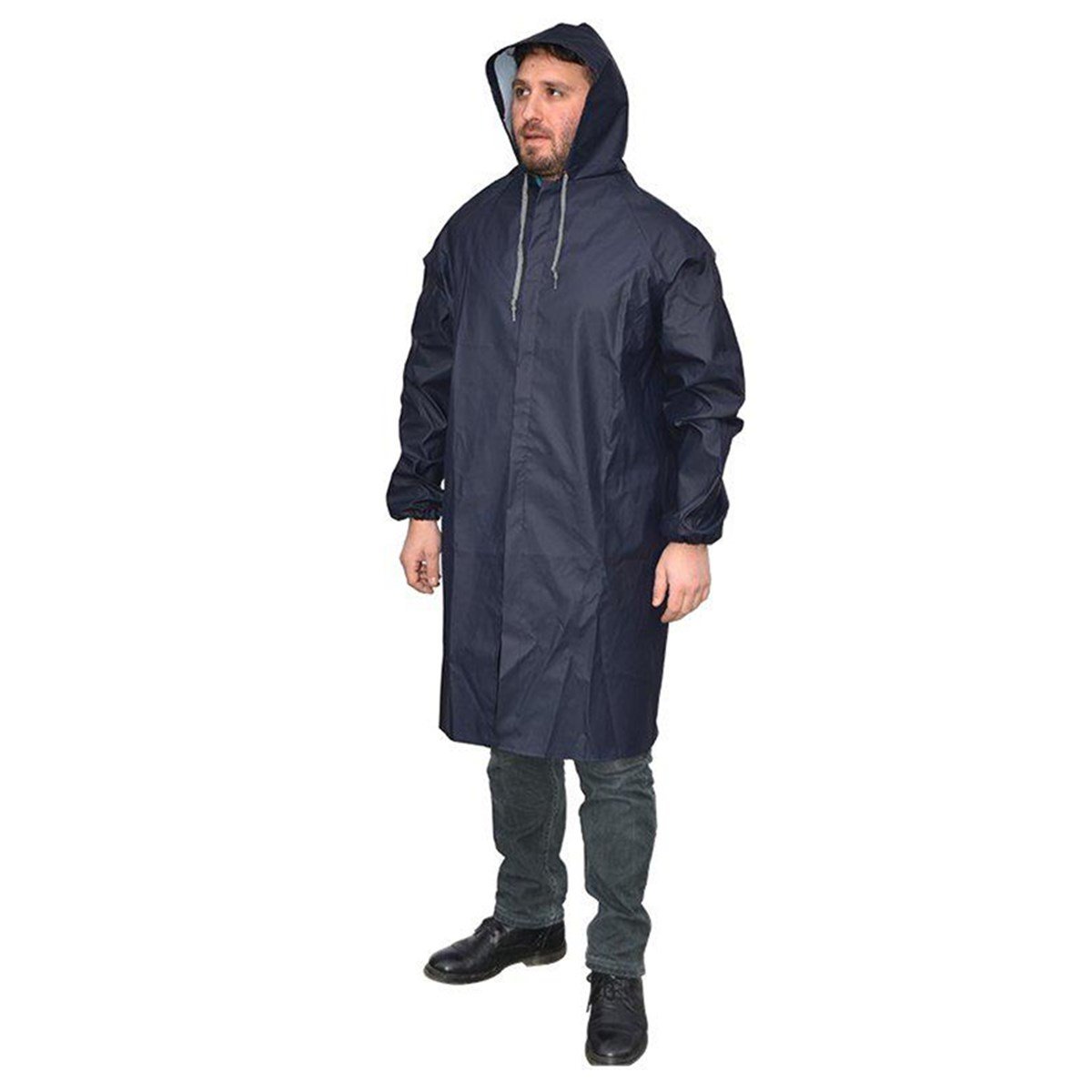 PVC Eva Yağmurluk Pardesü Lacivert 0.13MM küçük görsel