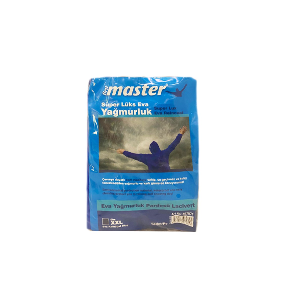 PVC Eva Yağmurluk Pardesü Lacivert 0.13MM küçük görsel