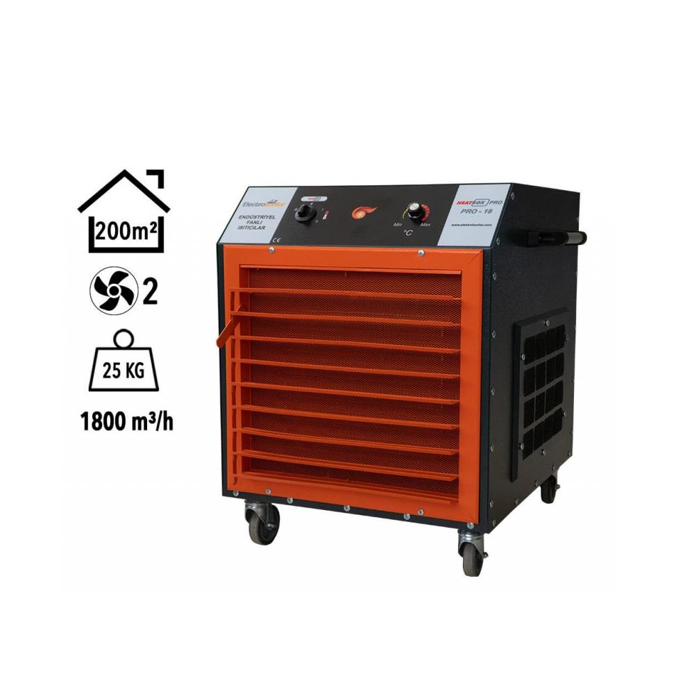 Heatbox Pro 12000W Trifaze Elektrikli Fanlı Isıtıcı Krem küçük görsel