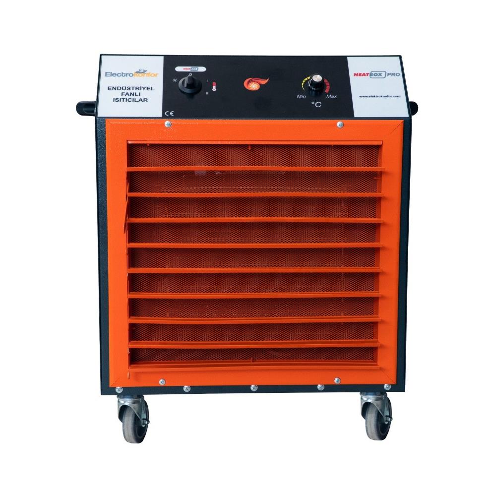 Heatbox Pro 12000W Trifaze Elektrikli Fanlı Isıtıcı Krem küçük görsel
