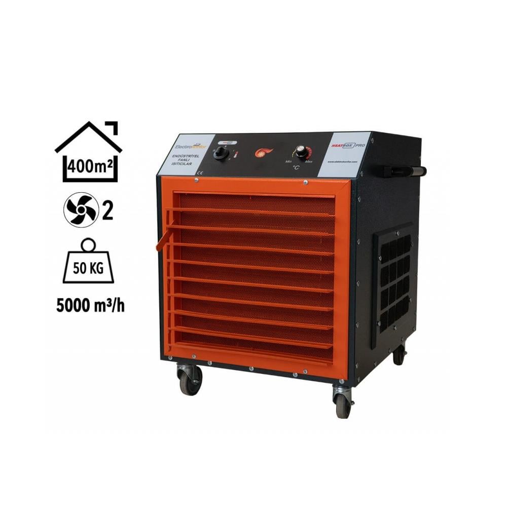 Heatbox Pro 12000W Trifaze Elektrikli Fanlı Isıtıcı Krem küçük görsel
