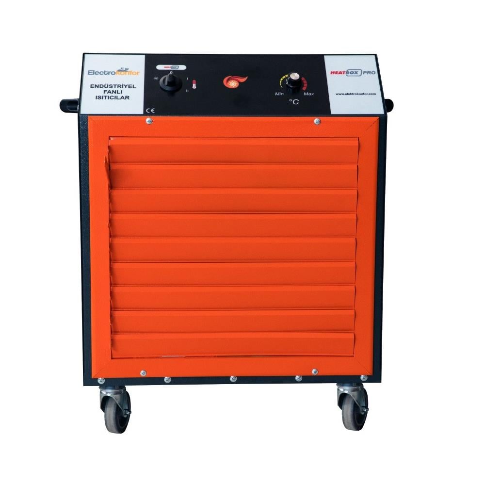 Heatbox Pro 12000W Trifaze Elektrikli Fanlı Isıtıcı Krem küçük görsel