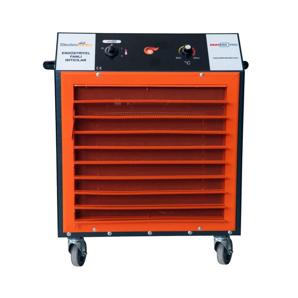 Heatbox Pro 12000W Trifaze Elektrikli Fanlı Isıtıcı Krem küçük görsel