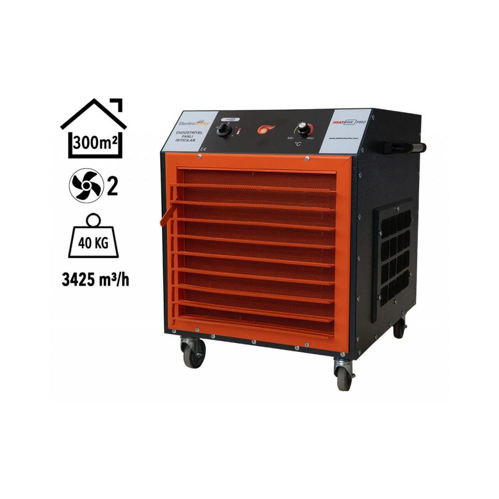 Heatbox Pro 12000W Trifaze Elektrikli Fanlı Isıtıcı Krem küçük görsel