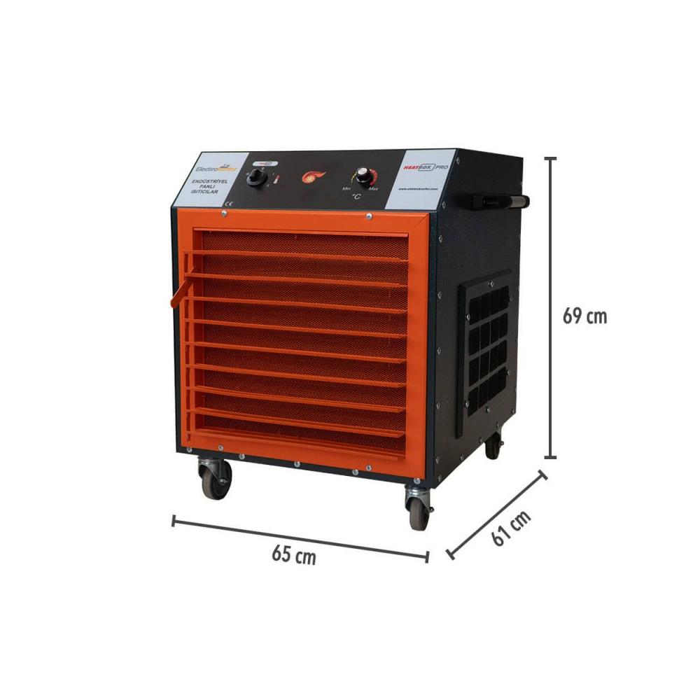 Heatbox Pro 12000W Trifaze Elektrikli Fanlı Isıtıcı Krem küçük görsel