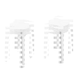 Brezza 2593 Rattan Sehpa 45x45x41 Cm Beyaz görseli