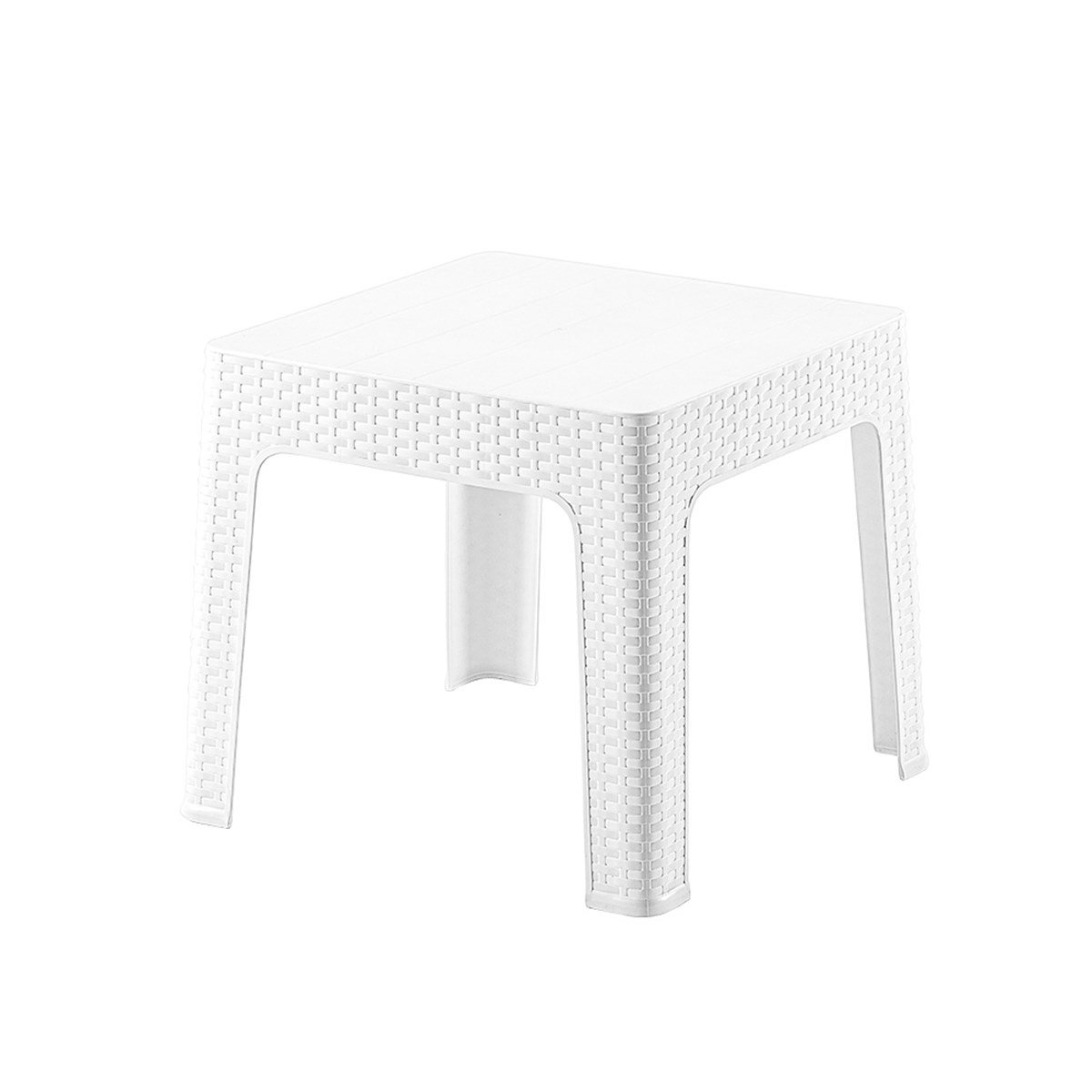 Brezza 2593 Rattan Sehpa 45x45x41 Cm Beyaz küçük görsel
