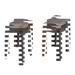 Brezza 2594 Ahşap Desen Sehpa 45x45x41 Cm Koyu Kahve görseli