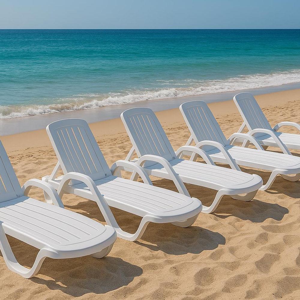 Brezza 2535 Modern Kollu Şezlong Beyaz küçük görsel