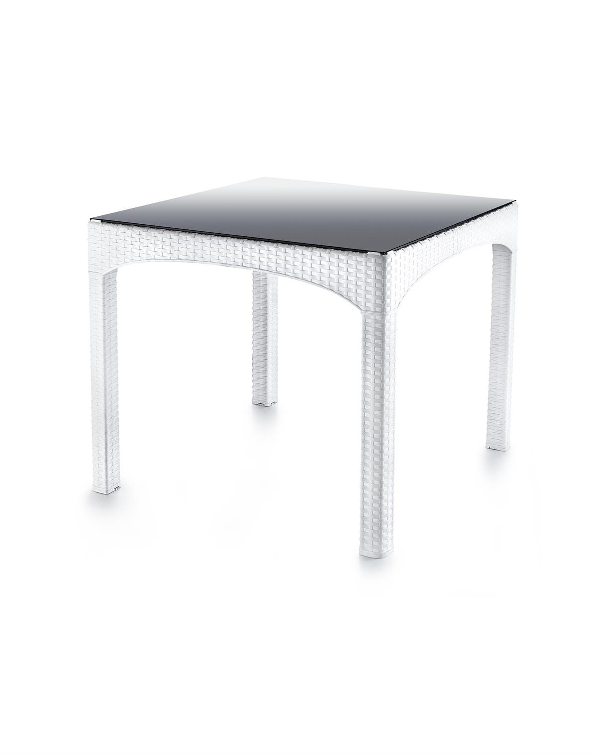 Brezza Rattan Camlı Bahçe Masa Takımı 90x150cm 6 Kişilik - Antrasit küçük görsel