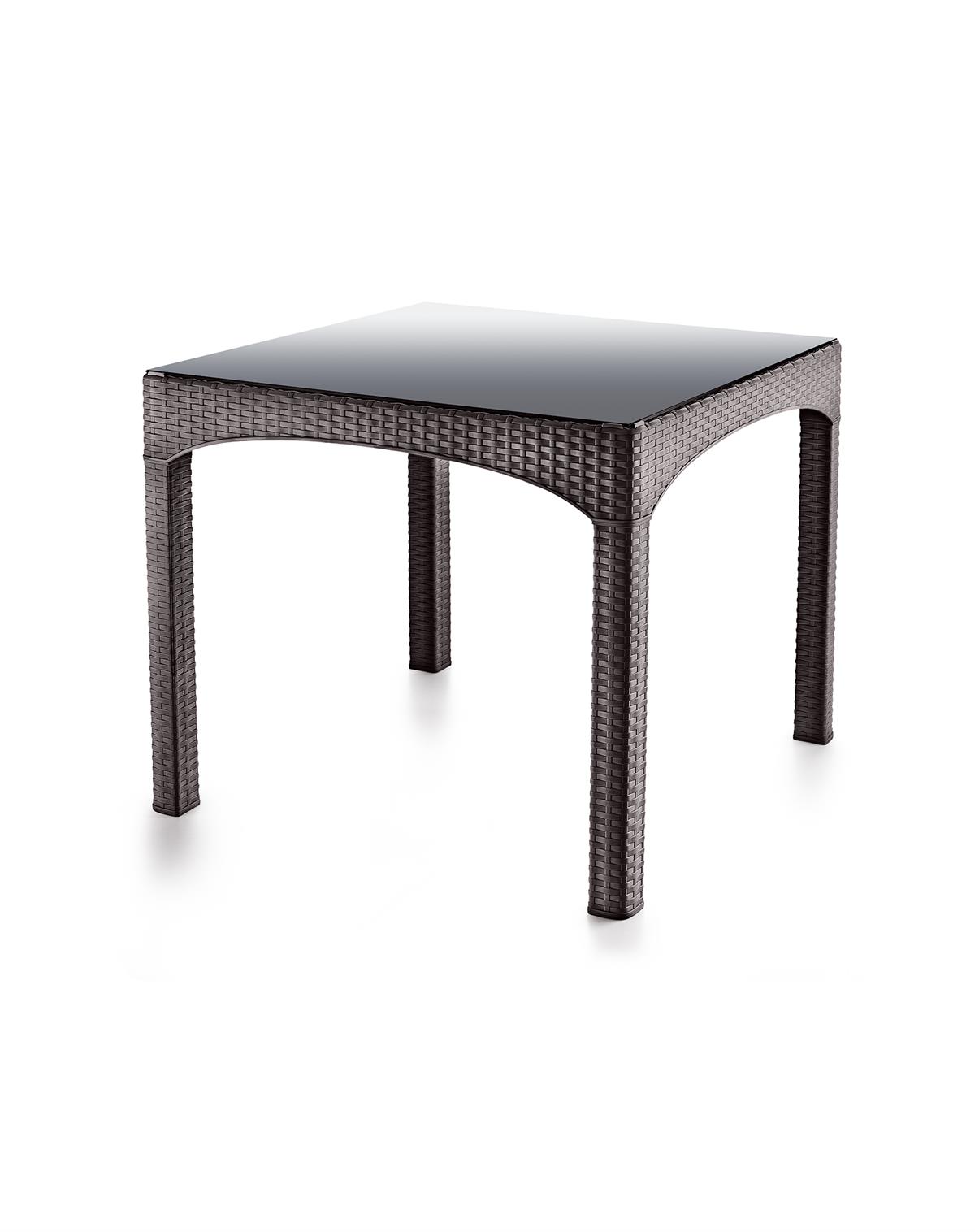 Brezza Rattan Camlı Bahçe Masa Takımı 90x150cm 6 Kişilik - Antrasit küçük görsel