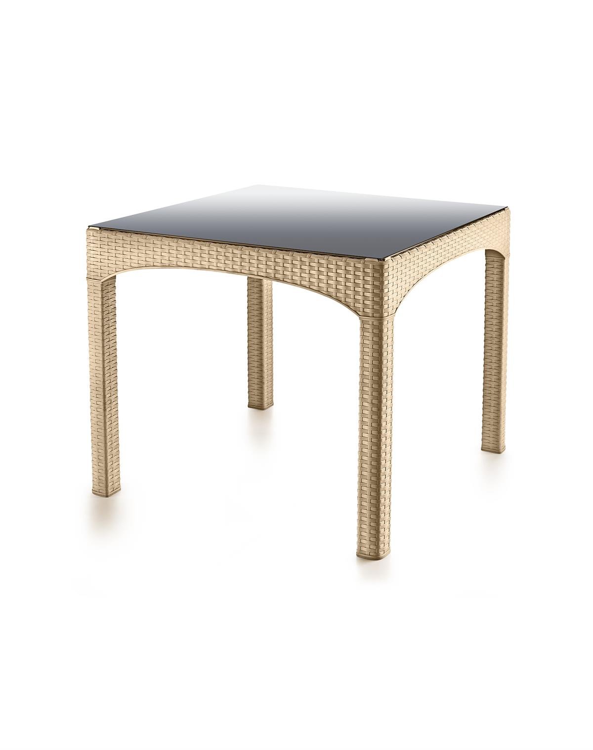 Brezza Rattan Camlı Bahçe Masa Takımı 90x150cm 6 Kişilik - Antrasit küçük görsel