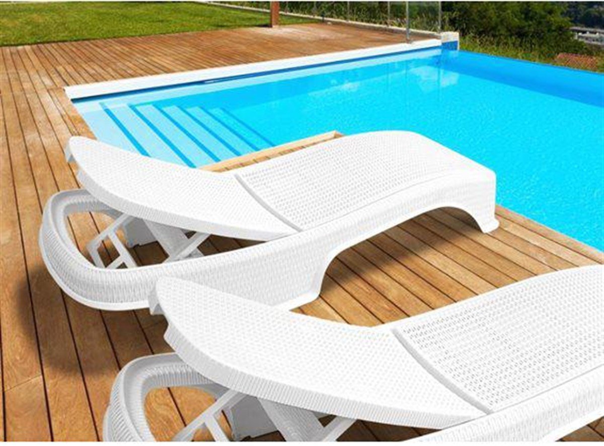 Brezza 2536 Royal Rattan Şezlong Beyaz küçük görsel