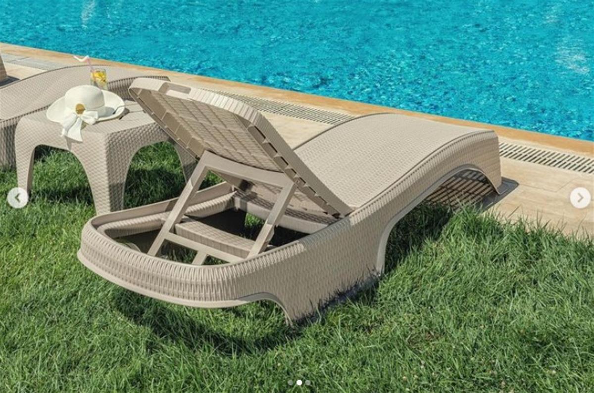 Brezza 2536 Royal Rattan Şezlong Beyaz küçük görsel