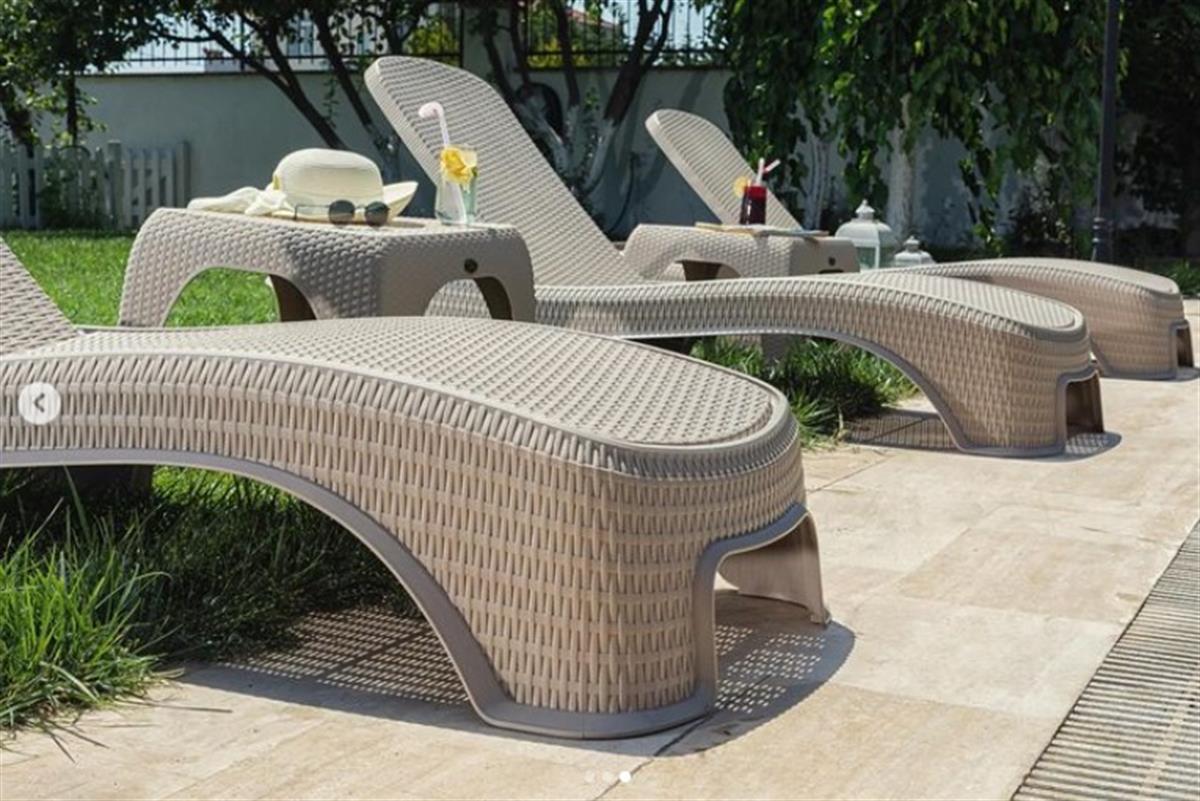 Brezza 2536 Royal Rattan Şezlong Beyaz küçük görsel