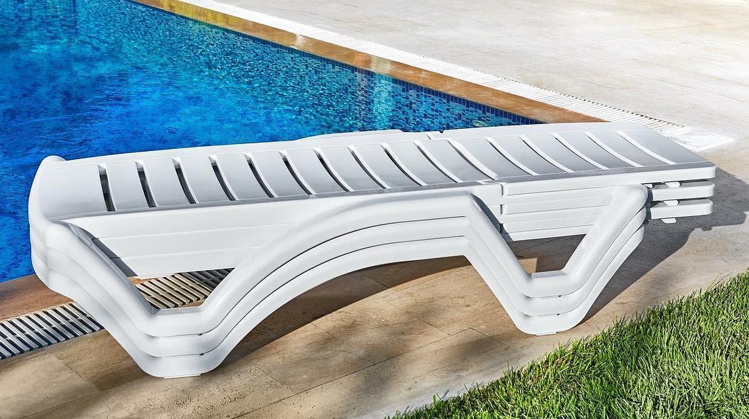 Brezza 2537 Elite Kolsuz Şezlong Beyaz küçük görsel