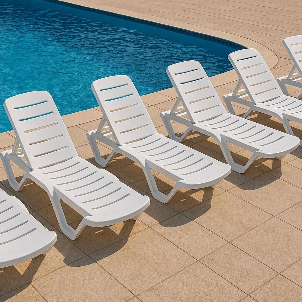 Brezza 2537 Elite Kolsuz Şezlong Beyaz küçük görsel