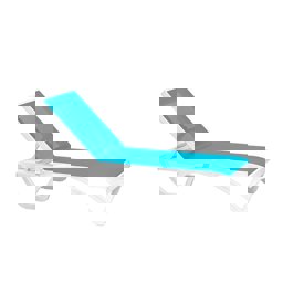 Brezza 2534 Royal Fileli Şezlong Beyaz/Mavi görseli