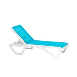 Brezza 2534 Royal Fileli Şezlong Beyaz/Mavi görseli