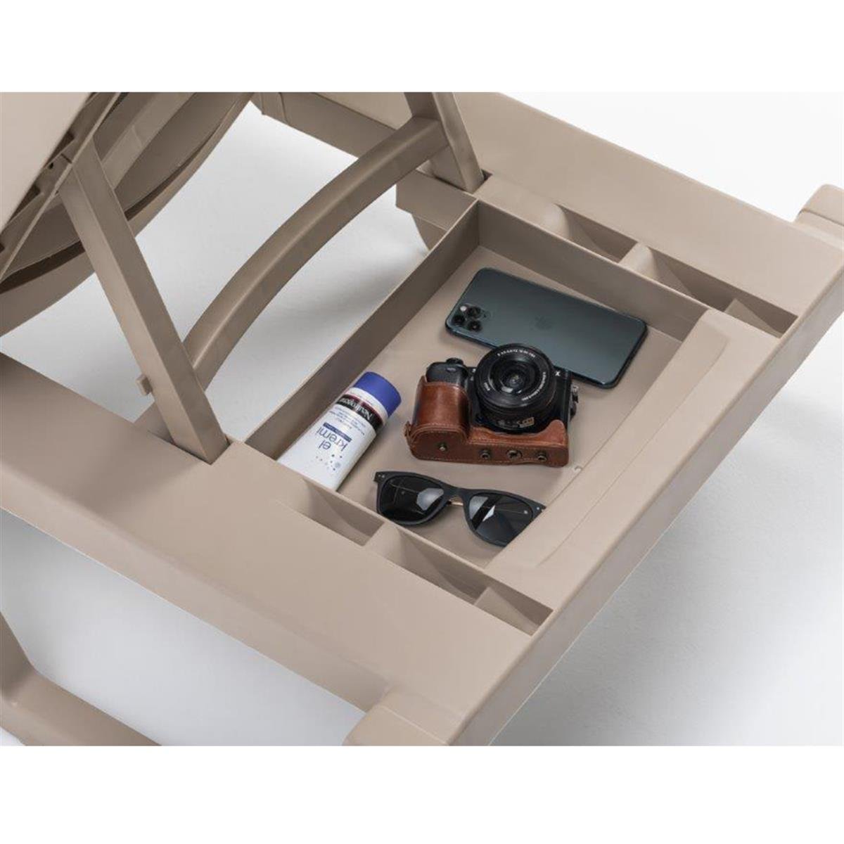 Brezza 2534 Royal Fileli Şezlong Beyaz/Mavi küçük görsel