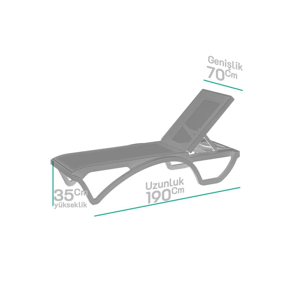 Brezza 2534 Royal Fileli Şezlong Beyaz/Mavi küçük görsel