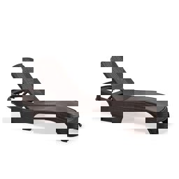 Brezza 2536 Royal Rattan Şezlong Koyu Kahve görseli