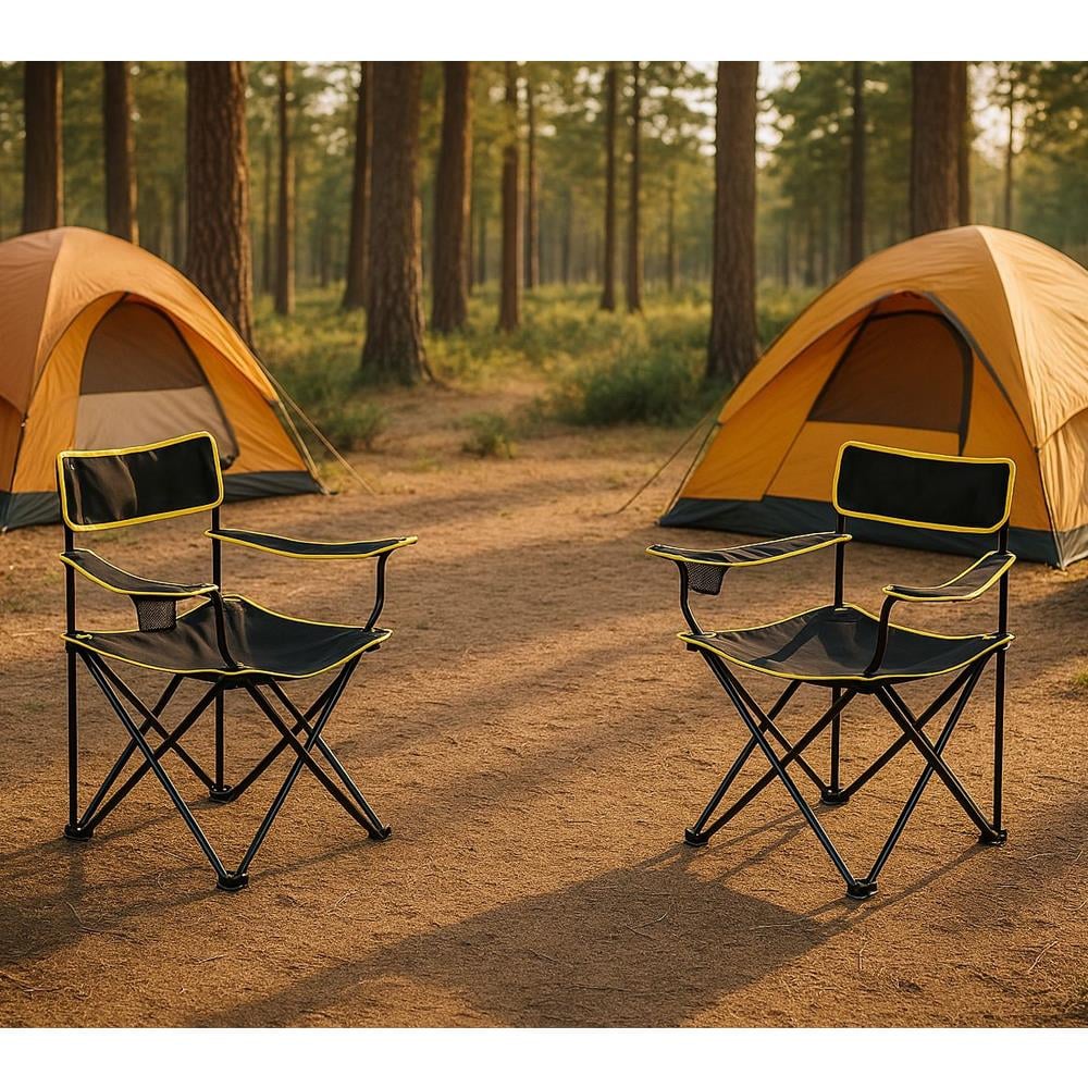 Romee Katlanır Rejisör Kamp Sandalyesi 19003 Siyah-Sarı küçük görsel