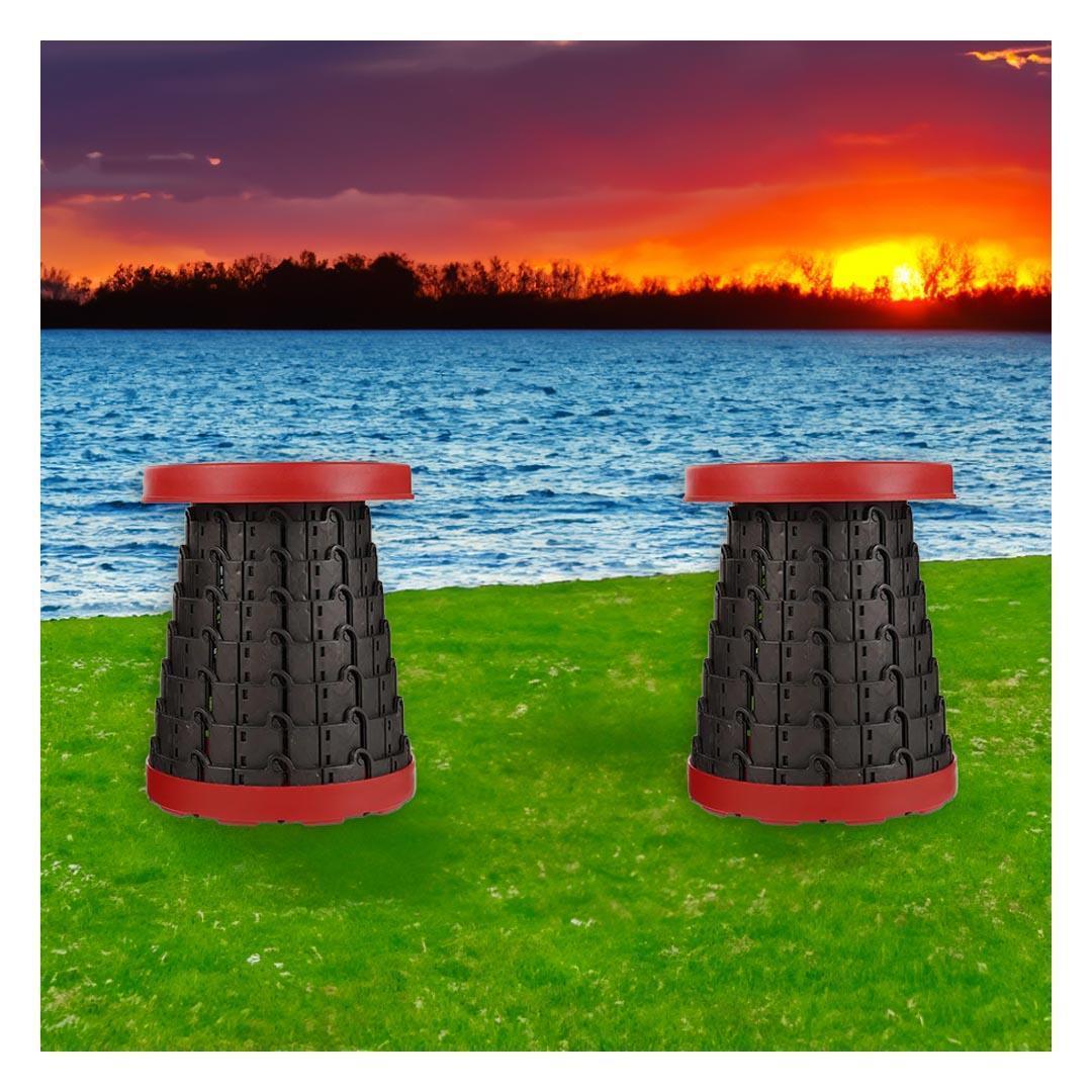 Evelüx Teleskopik Akordiyon Katlanır Tabure Kırmızı EVL20100 küçük görsel