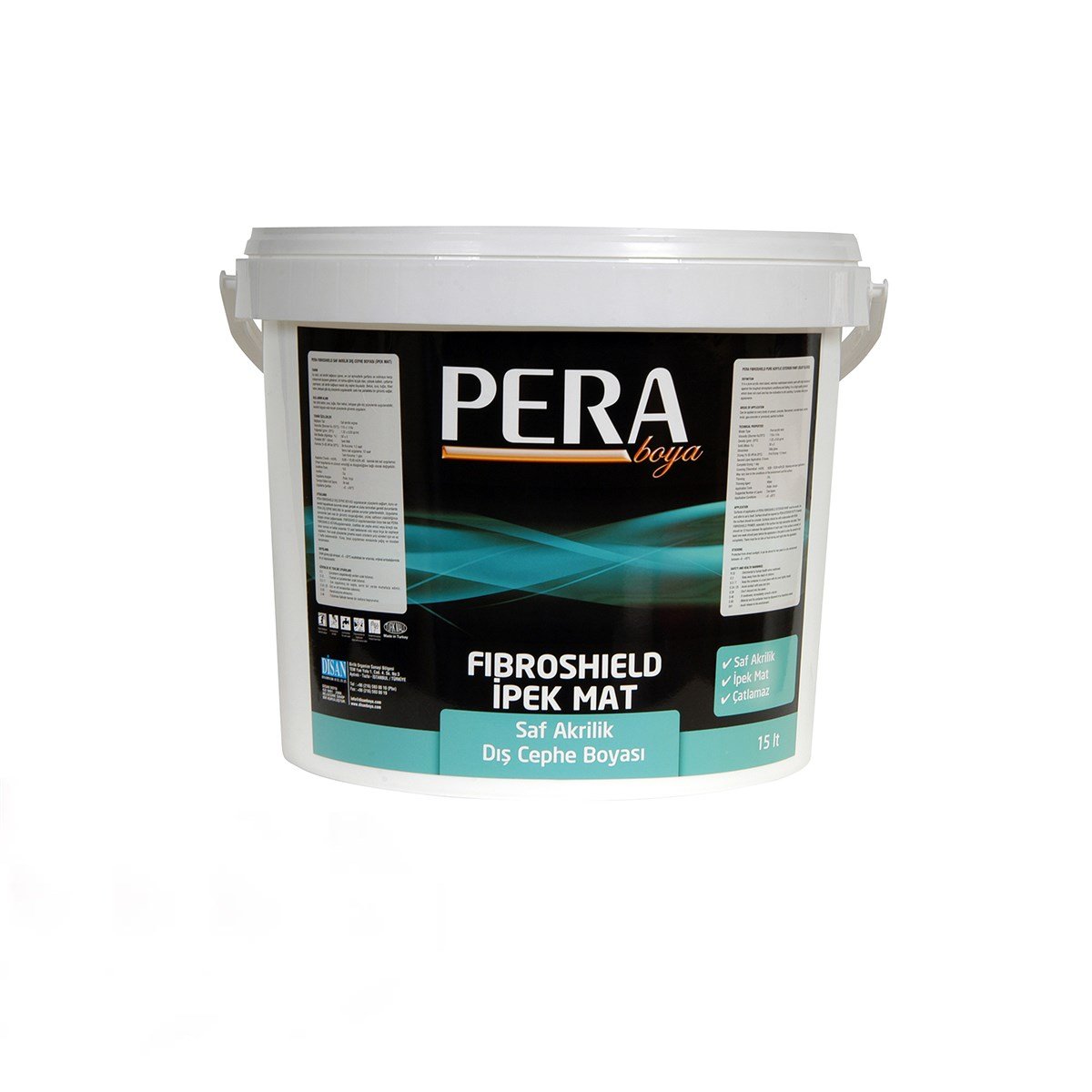 Pera Fibroshield İpek Mat Akrilik Dış Cephe Boyası 2,5 Lt (3,5 Kg) Beyaz küçük görsel