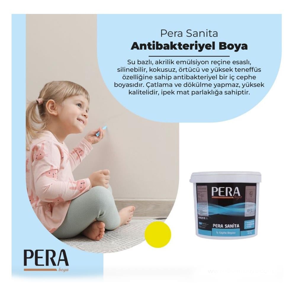 Pera Sanita Antibakteriyel İç Cephe Boyası 20 KG Beyaz küçük görsel