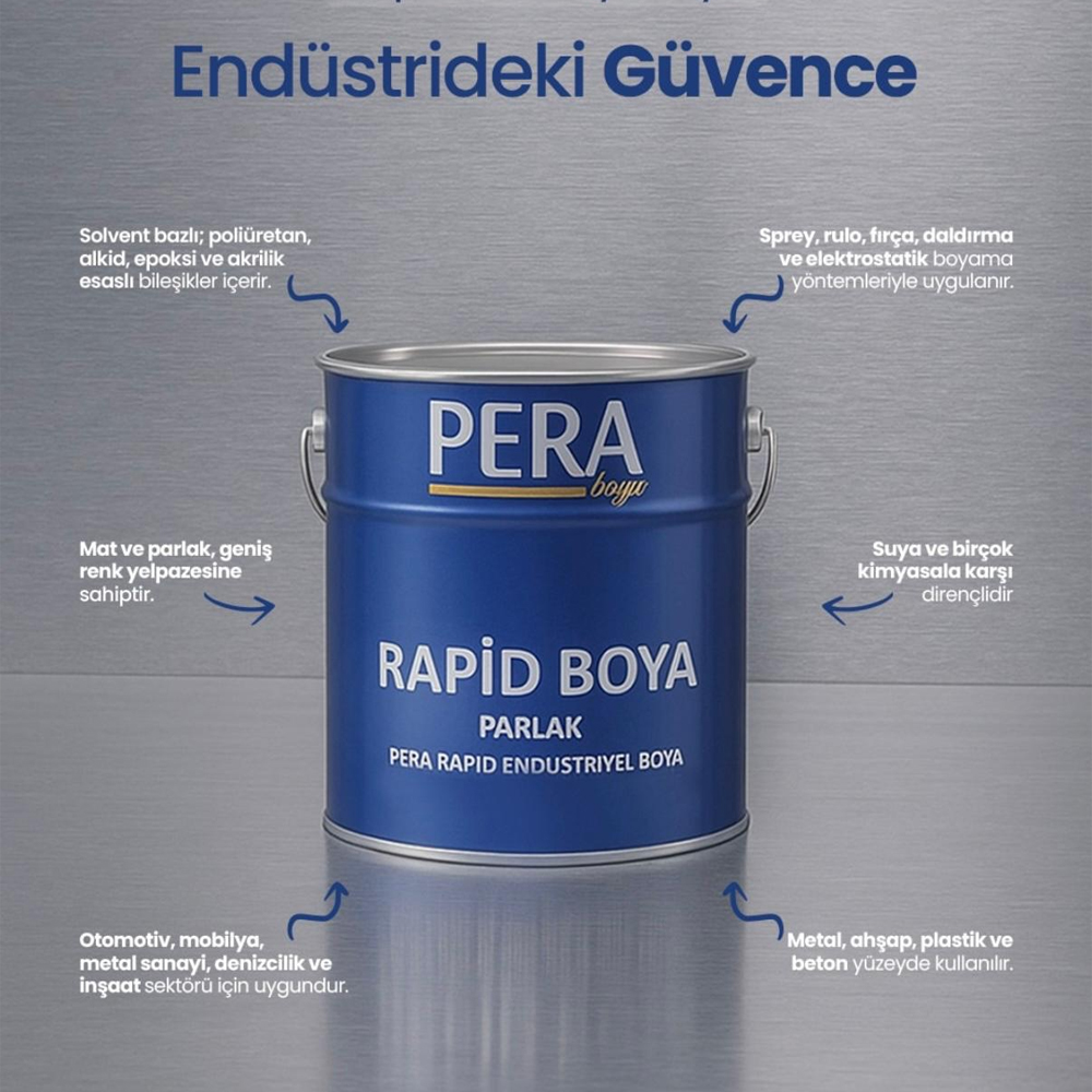 PERA Rapid Endüstriyel Boya Yarı Mat 3 Kg küçük görsel