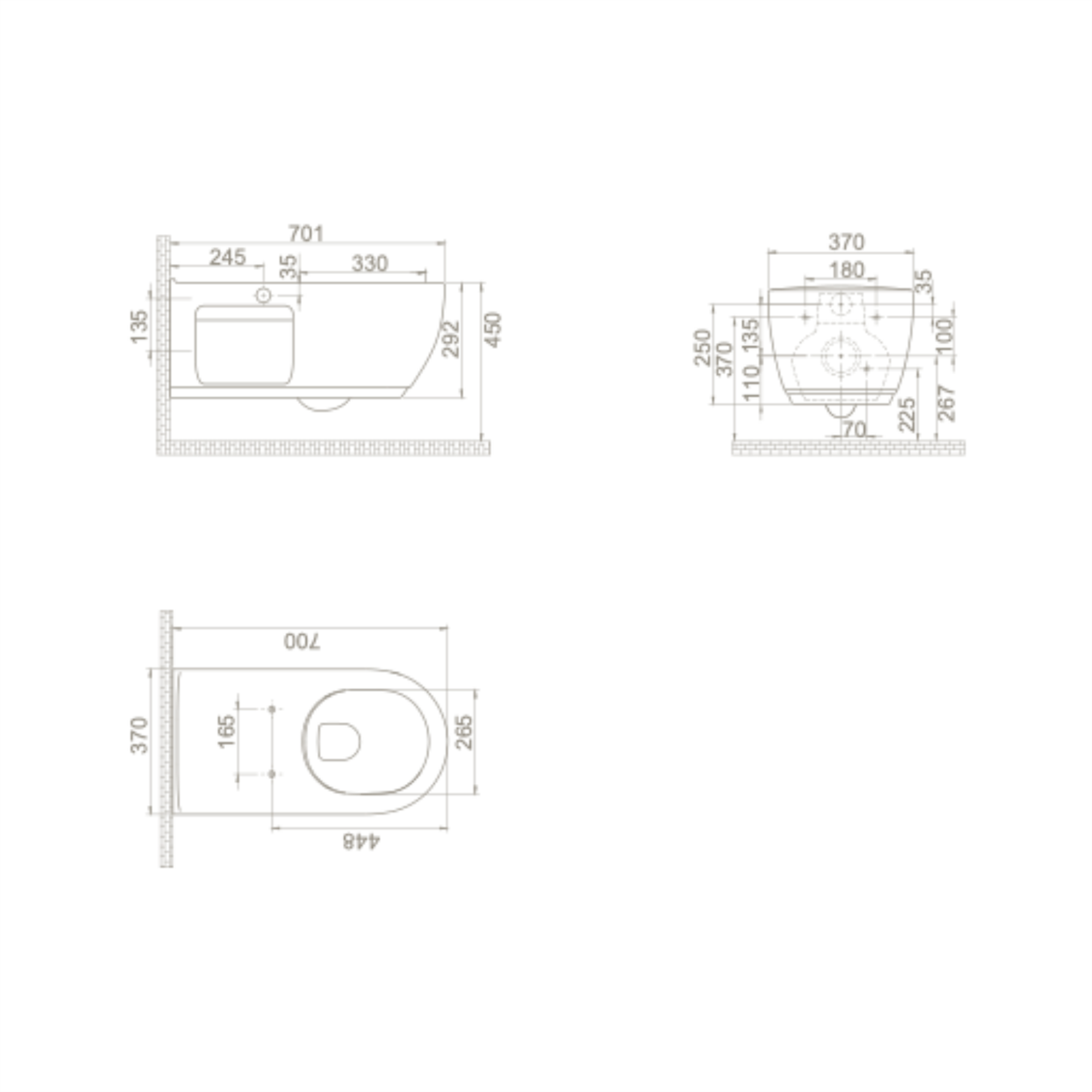 Turkuaz Cerastyle City Rimless Ara Musluklu Engelli Asma Klozet + Yavaş Kapanan Uf Kapak Set002072 (Soğuk Su) küçük görsel
