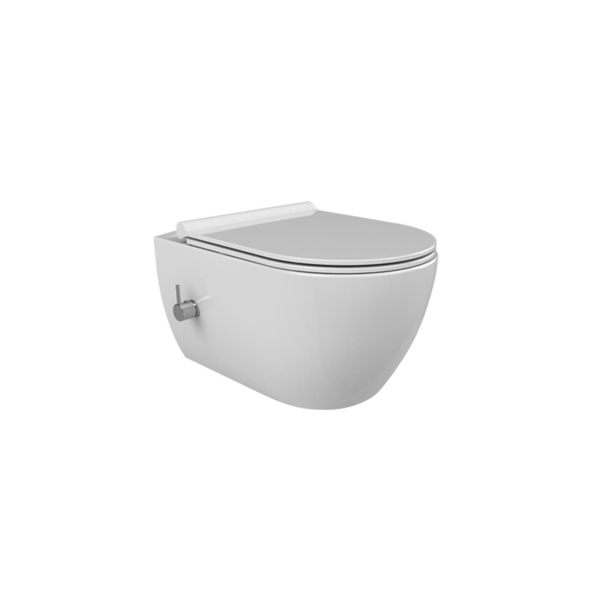 Turkuaz Cerastyle City Rimless Ara Musluklu Engelli Asma Klozet + Yavaş Kapanan Uf Kapak Set002072 (Soğuk Su) küçük görsel