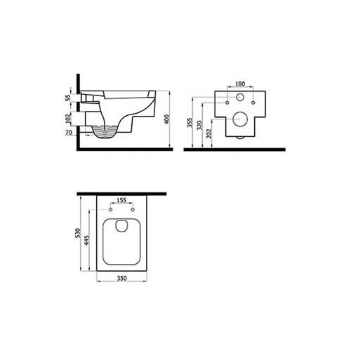 Newarc Power Asma Klozet 4823 +Power Duroplast Kapak 7400 küçük görsel
