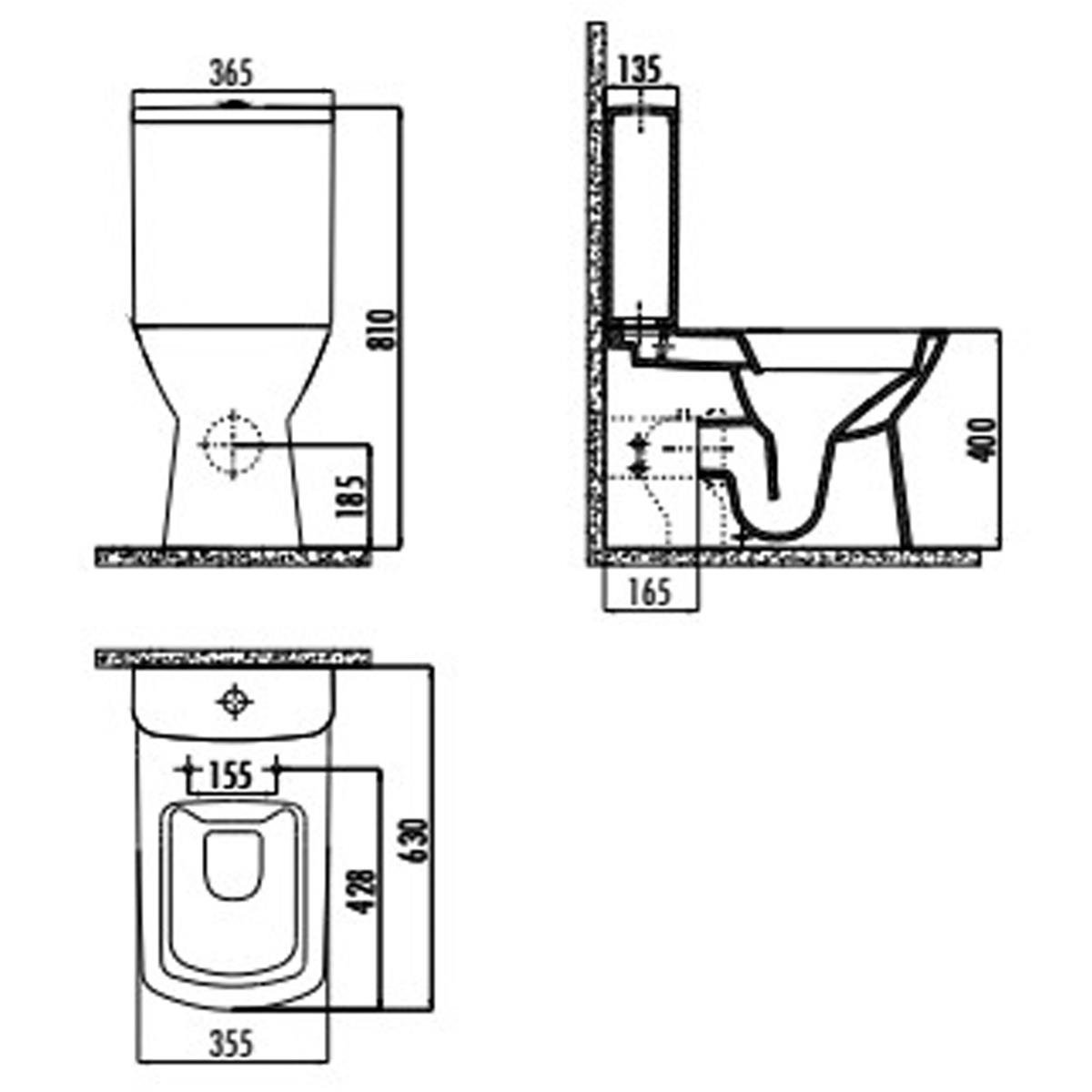 Creavit Mare Rim-Off Kanalsız Duvara Dayalı Klozet Seti küçük görsel