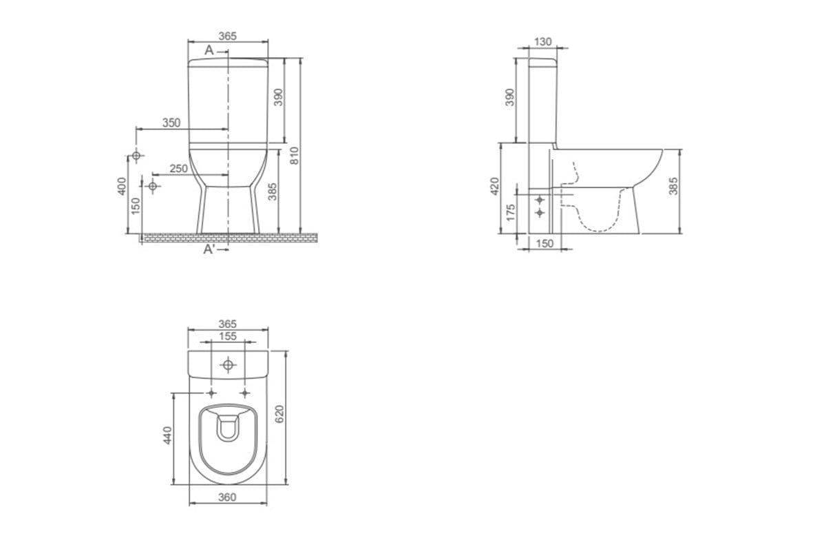 Turkuaz Bella Duvara Sıfır Klozet Takımı (UF Yavaş Kapak ve İç Takım Dahil) Set005015 küçük görsel