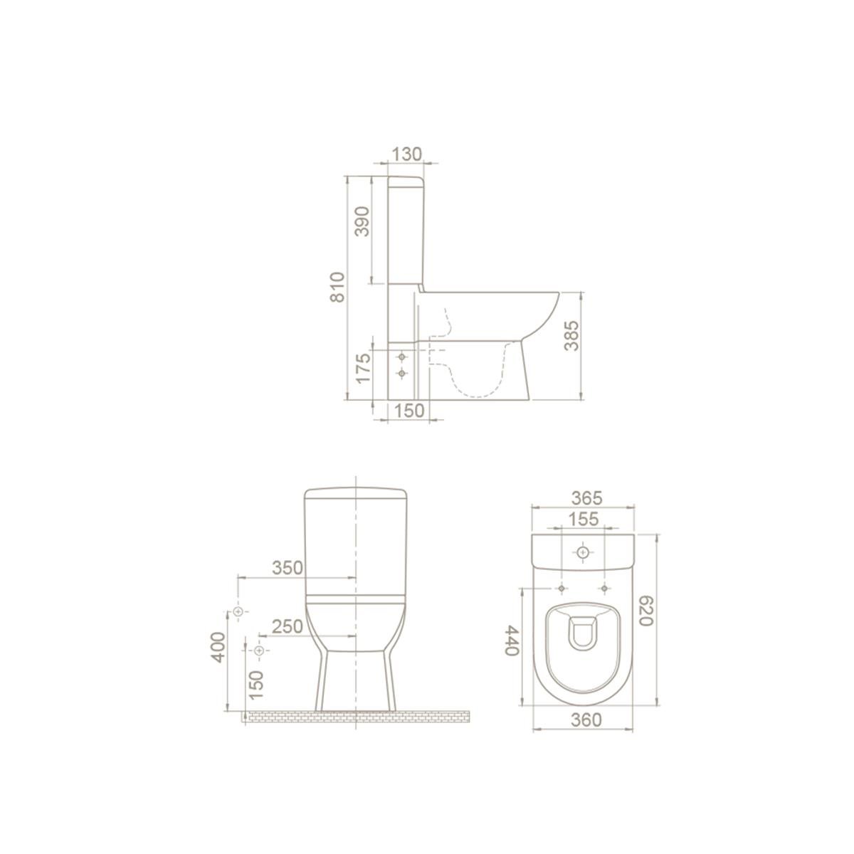 Turkuaz Bella Duvara Sıfır Klozet Takımı (UF Yavaş Kapak ve İç Takım Dahil) Set005015 küçük görsel