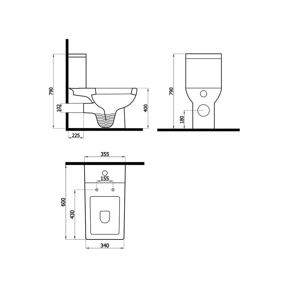 Newarc Power Duvara Sıfır Klozet Takımı (Duroplast yavaş kapanır kapak) küçük görsel