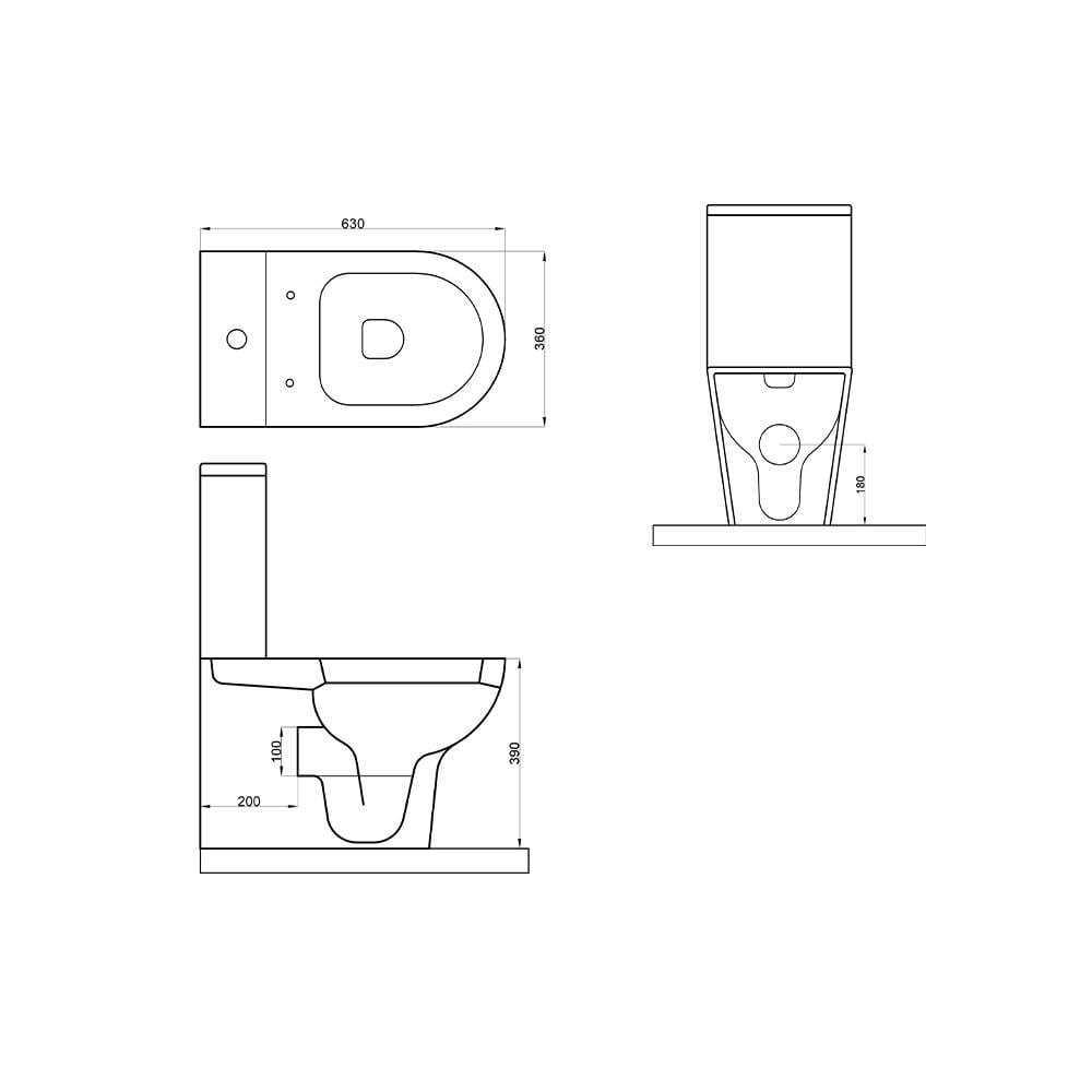 Newarc Royal Duvara Sifir Klozet Takımı Parlak Siyah (Kapak Ve İç Takim Dahil) küçük görsel