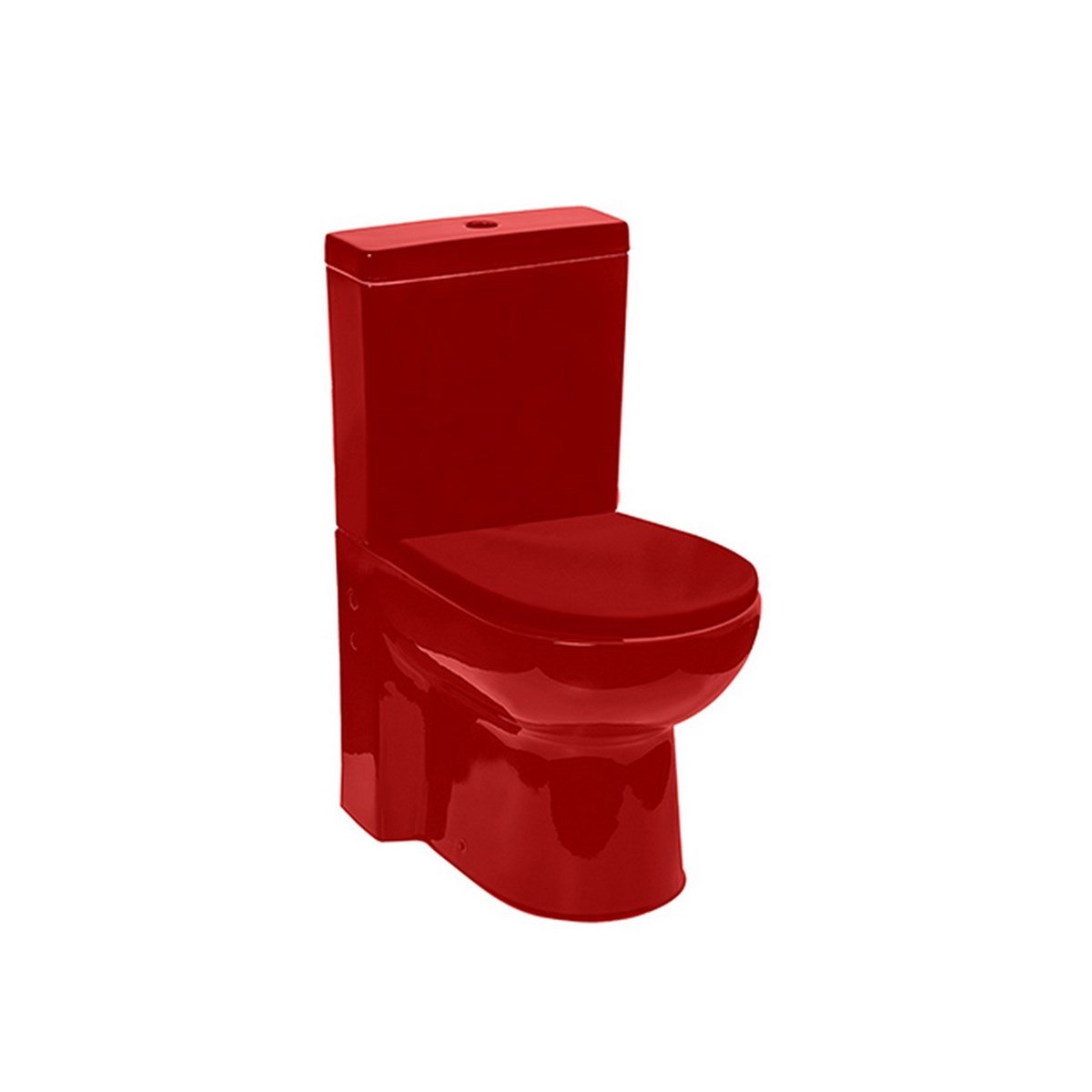 Newarc Modern Duvara Sıfır Kırmızı Klozet 3822R + Rezervuar + İç Takım + Modern Duroplast Kırmızı Kapak 7210R küçük görsel